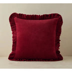 Velvet Cushion Covers with Ruffle Floral Design for Sofa & Living Room - photo 2