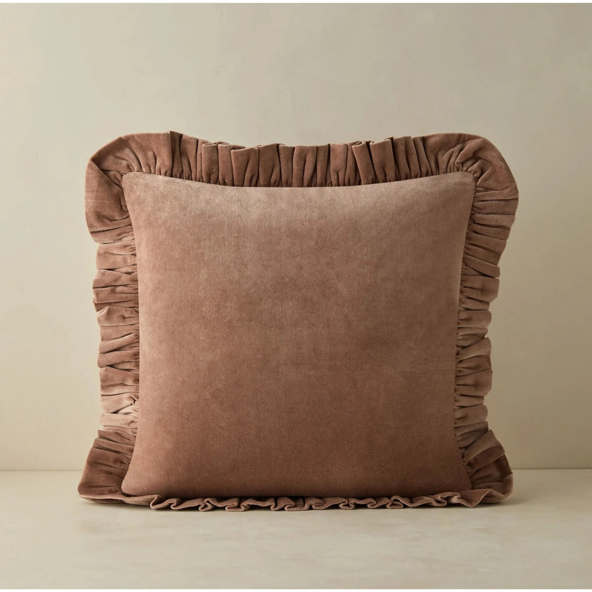 Velvet Cushion Covers with Ruffle Floral Design for Sofa & Living Room - photo 4