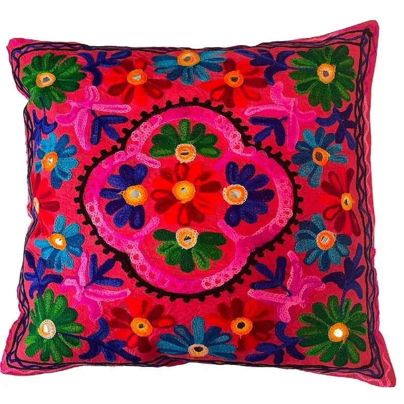 Suzani Embroidered Cushion Covers - Handmade Sofa Décor Set for Home - photo 2