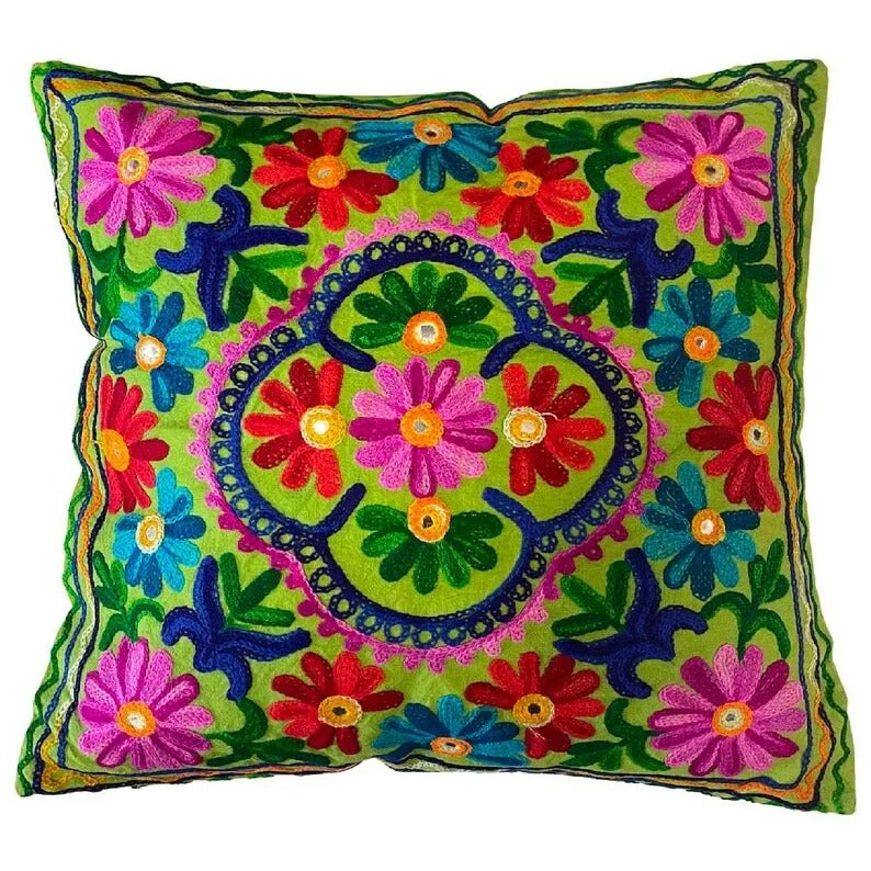 Suzani Embroidered Cushion Covers - Handmade Sofa Décor Set for Home - photo 3
