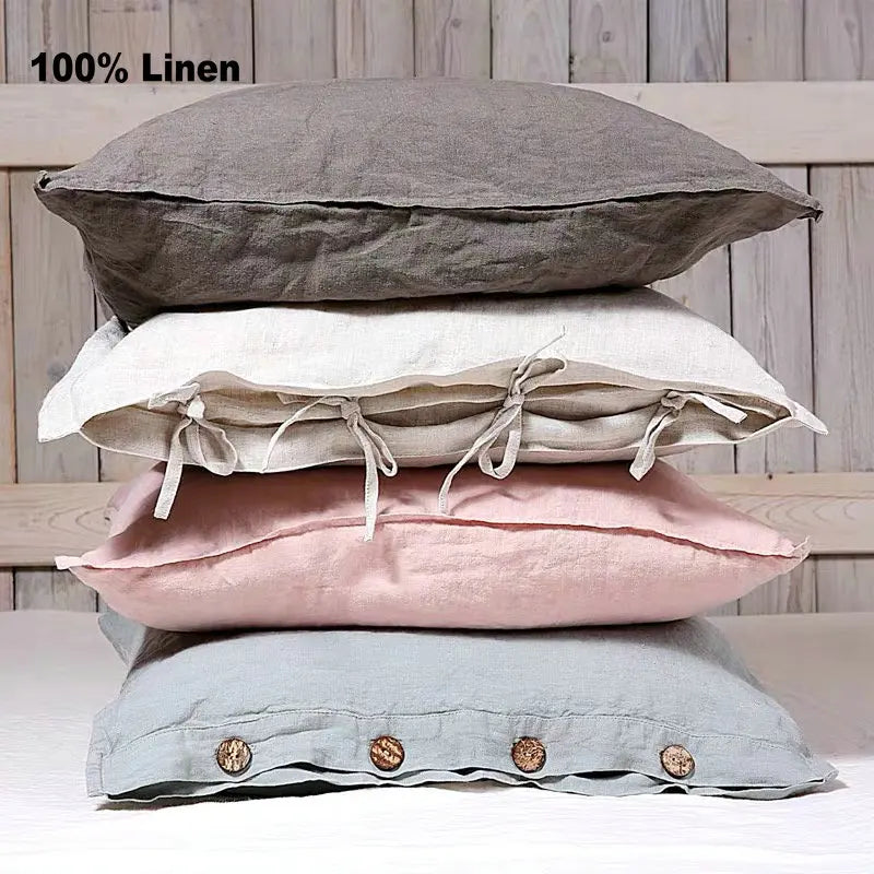 Nature Square Cushion Cover - Linen Style Pillowcase for Home - photo 4