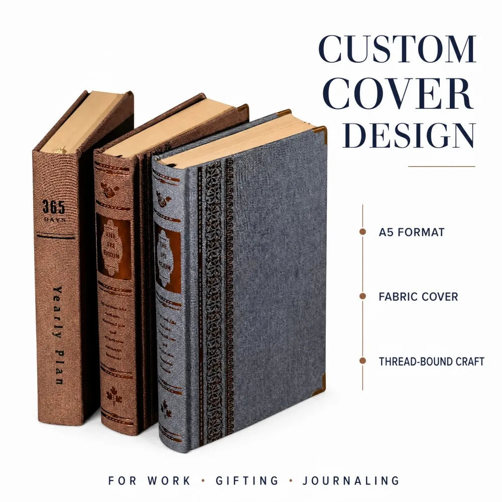 A5 Hardcover Notebook Fabric Cover Lined Diary for Office Use - photo 2