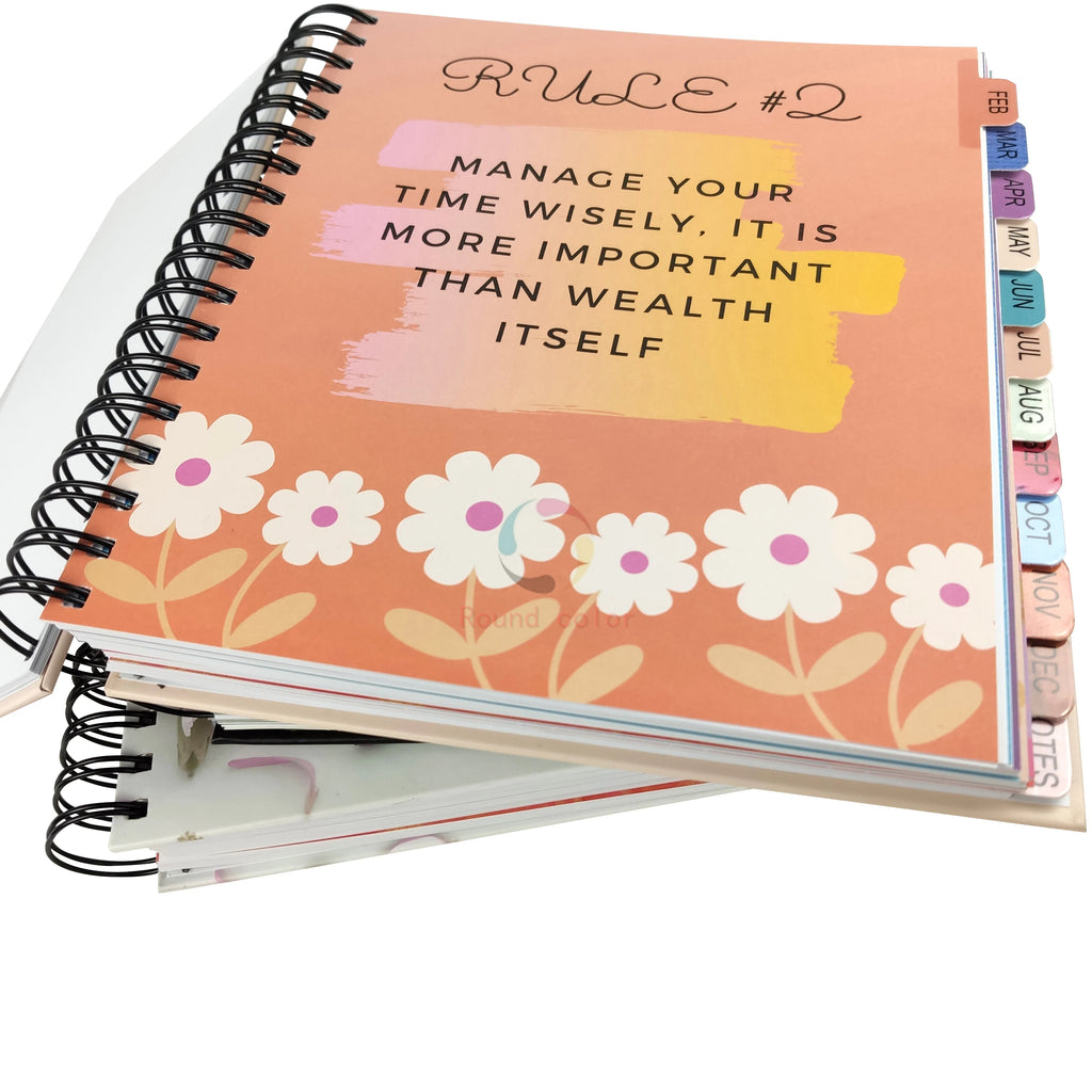A5 Spiral Bound Hardcover Notebook with Linen Finish Logo Diary - photo 4