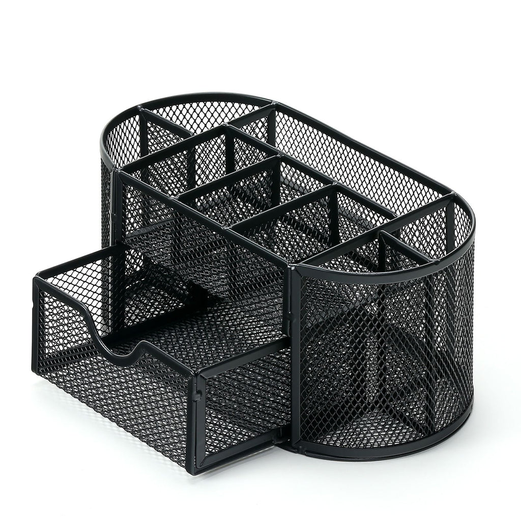 Multi Compartment Desk Organizer with Drawer - Metal Mesh Tray - photo 1
