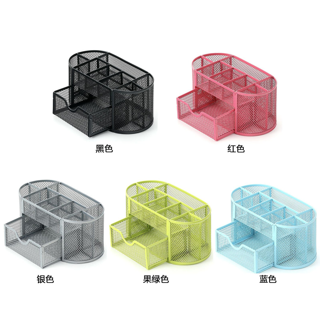 Multi Compartment Desk Organizer with Drawer - Metal Mesh Tray - photo 3