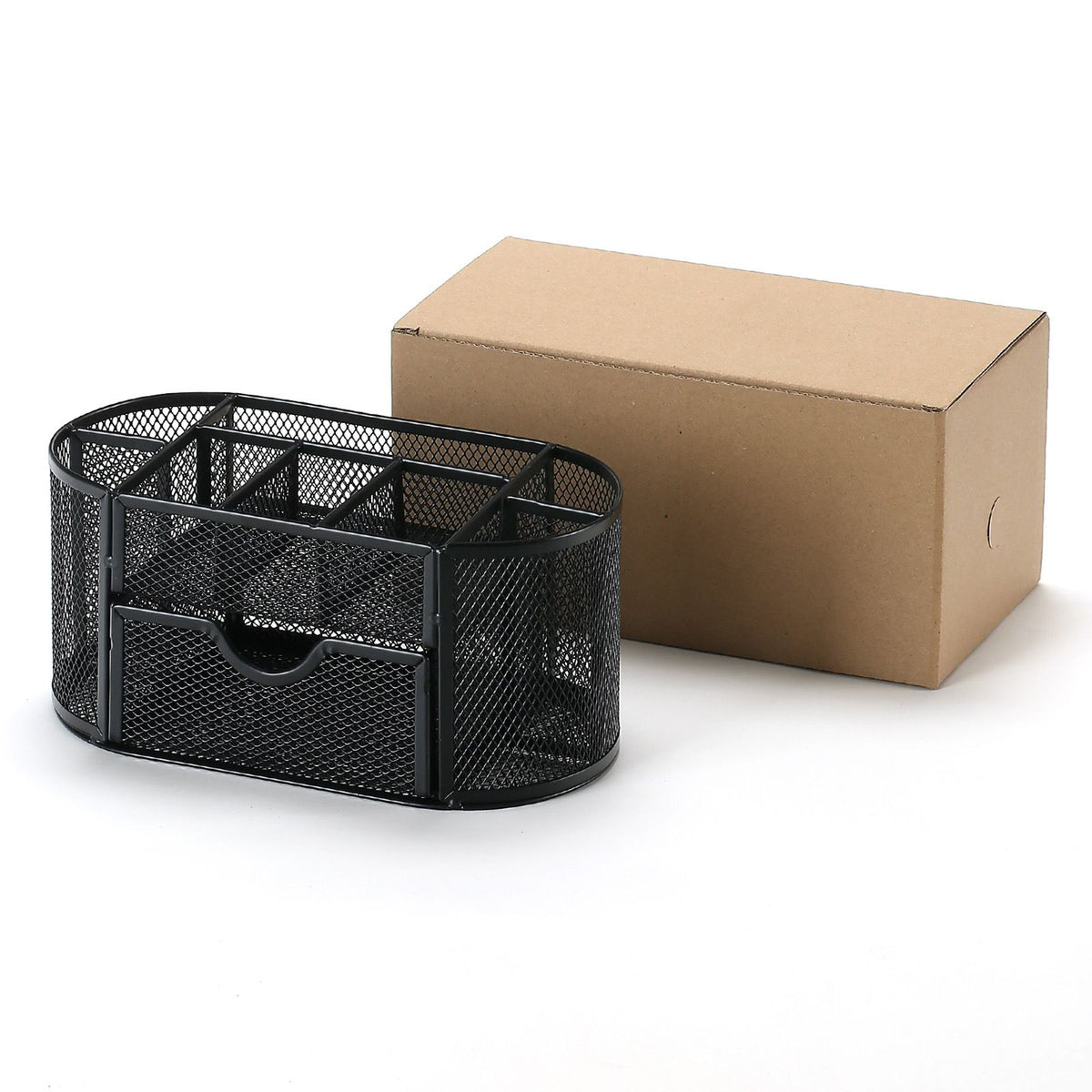 Multi Compartment Desk Organizer with Drawer - Metal Mesh Tray - photo 4