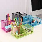 Mesh Desk Organizer 3 Compartments Pen Holder Office Storage Caddy - photo 2
