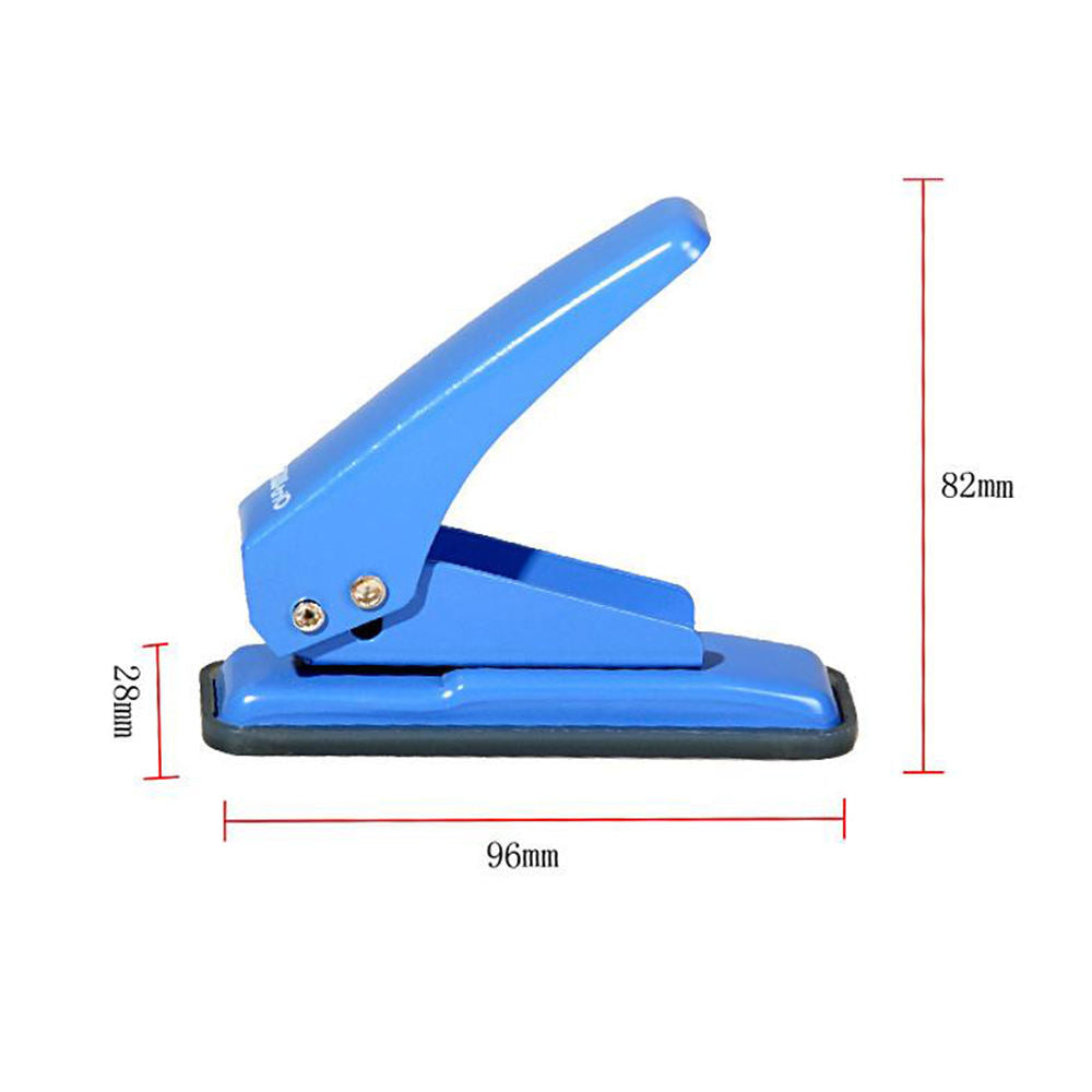 Blue Single Hole Punch Adjustable Handheld Office Paper Puncher - photo 2
