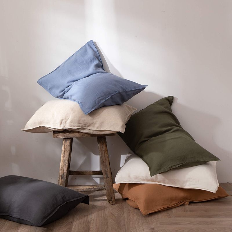 Linen Bolster Cushion Cover - Woven Pillow Case for Living Room - photo 2