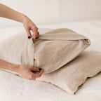 Linen Bolster Cushion Cover - Woven Pillow Case for Living Room - photo 3