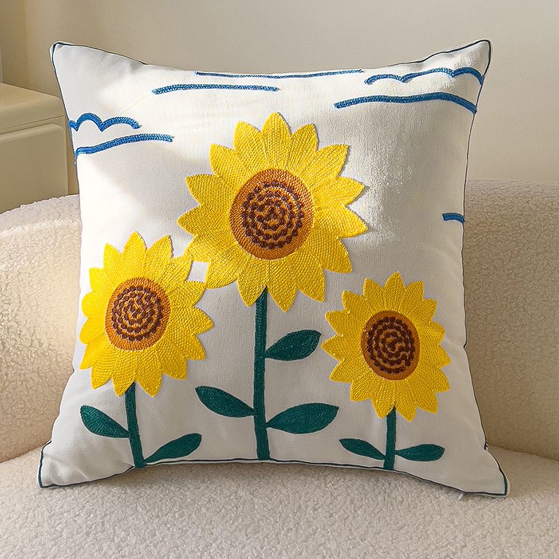 Butterfly Embroidered Cushion Cover - Decorative Throw Pillow Case - photo 1