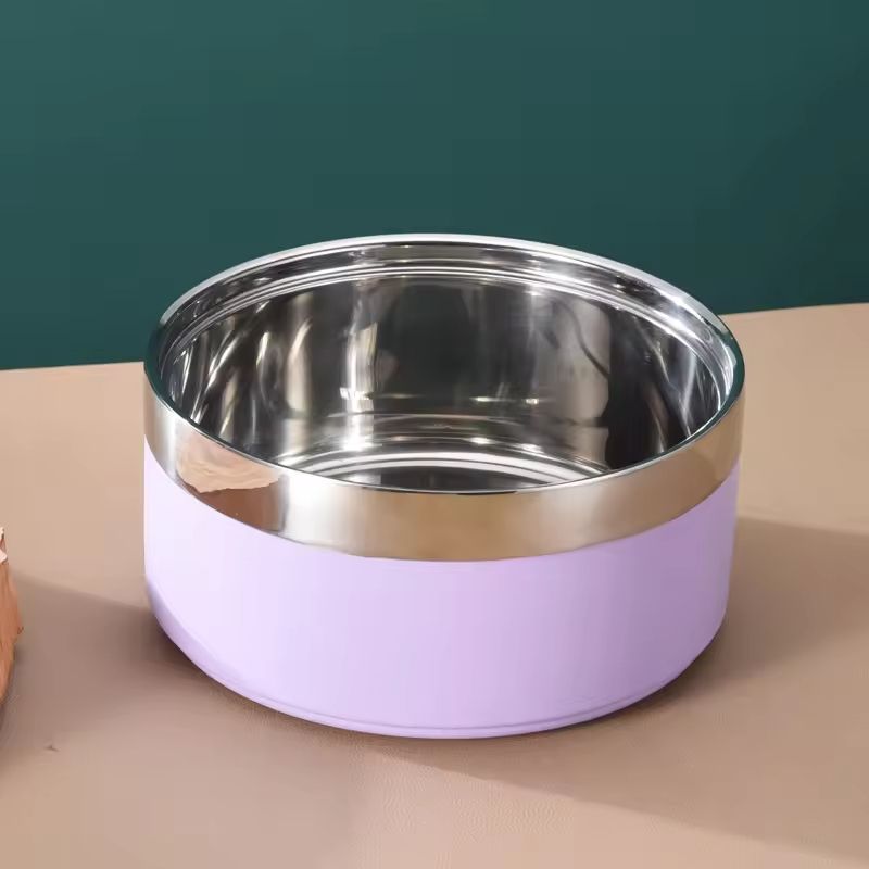 Stainless Steel Double Wall Dog Bowl - Non-Slip Pet Feeder Dish - photo 2