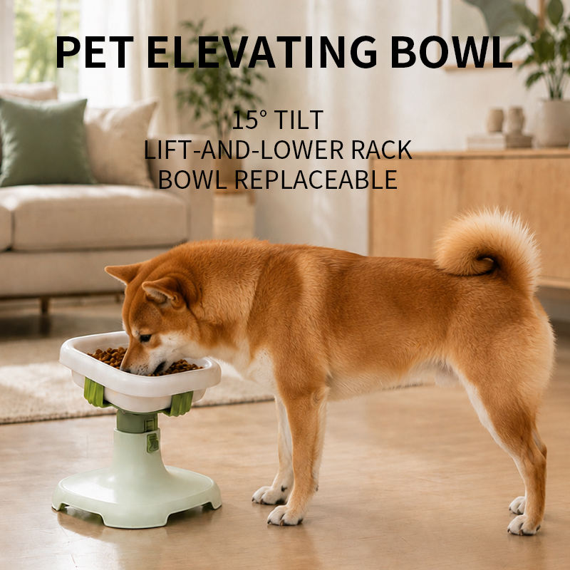 Elevated Pet Bowl with Adjustable 8-Level Stand for Easy Feeding - photo 1