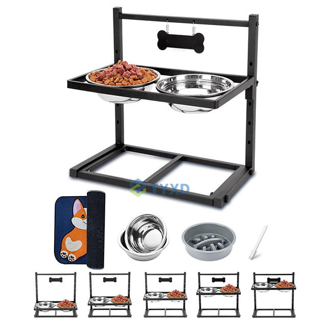 Elevated Dog Bowl Stand with Stainless Steel Bowls for Large Dogs - photo 1