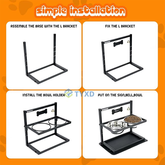 Elevated Dog Bowl Stand with Stainless Steel Bowls for Large Dogs - photo 3