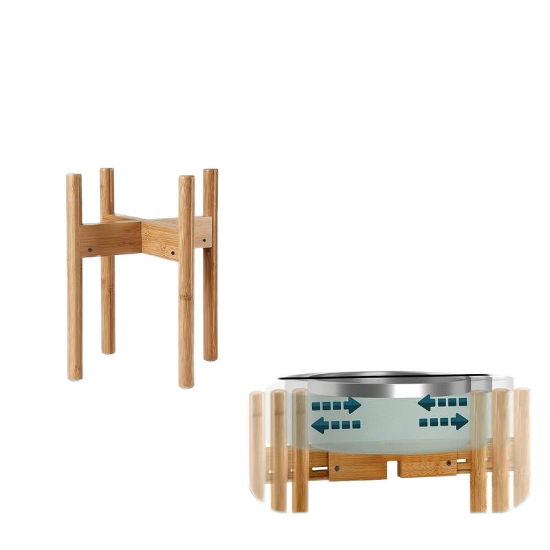 Elevated Pet Bowl with Wooden Stand for Cats and Dogs Feeding - photo 4