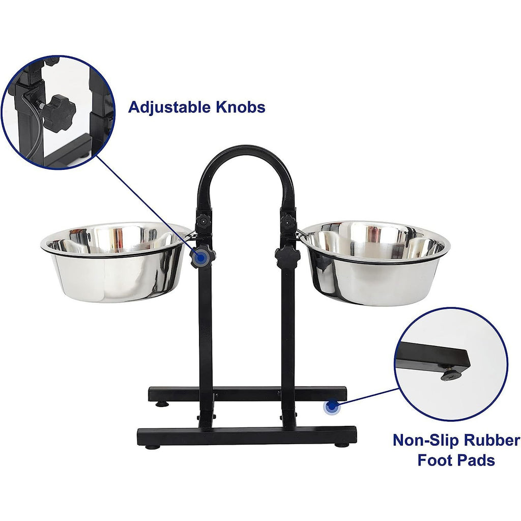 Elevated Dog Bowls Adjustable Raised Stand for Small Pets with 2 Bowls - photo 3