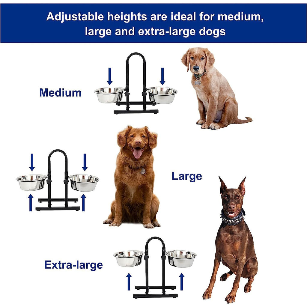 Elevated Dog Bowls Adjustable Raised Stand for Small Pets with 2 Bowls - photo 4