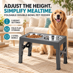 Adjustable Elevated Dog Bowl Stand - Raised Pet Feeder for Dogs - photo 1
