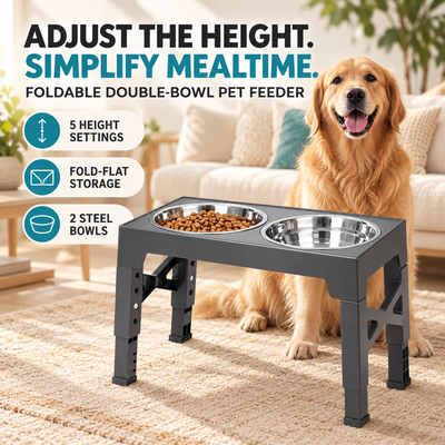 Adjustable Elevated Dog Bowl Stand - Raised Pet Feeder for Dogs - photo 1
