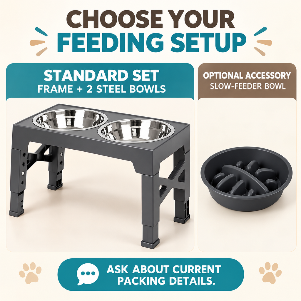 Adjustable Elevated Dog Bowl Stand - Raised Pet Feeder for Dogs - photo 3