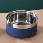 Double Stainless Steel Dog Bowl Non-Slip Large Capacity Pet Feeder - photo 1