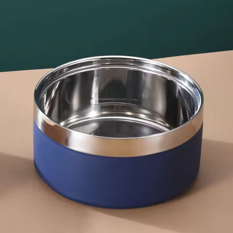 Double Stainless Steel Dog Bowl Non-Slip Large Capacity Pet Feeder - photo 1