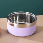 Double Stainless Steel Dog Bowl Non-Slip Large Capacity Pet Feeder - photo 2