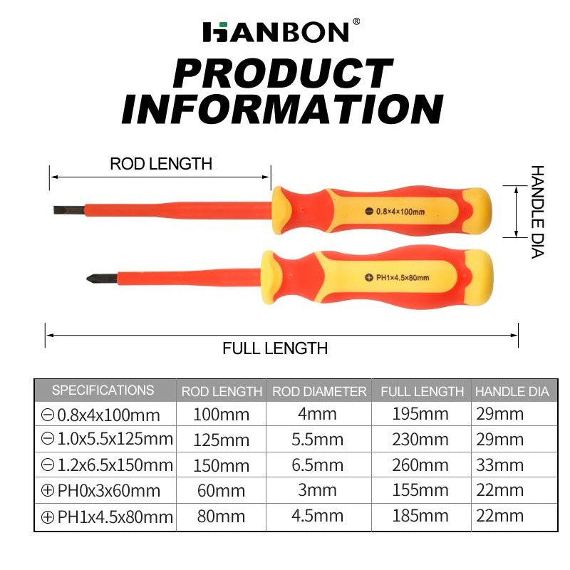 VDE Insulated Screwdriver Set - 1000V Electrician Tools Kit UAE - photo 4