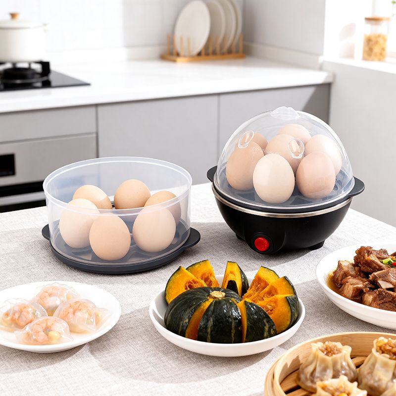 Egg Boiler Electric Double Layer Rapid Egg Cooker Breakfast Maker - photo 4