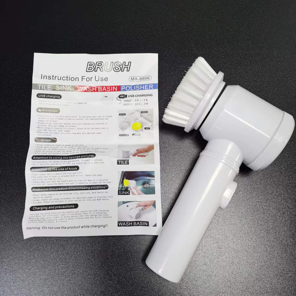 Electric Spin Scrubber Cordless Handheld Cleaning Brush for Home - photo 4