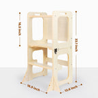 Bamboo Folding Step Stool for Kids - Adjustable Montessori Helper - photo 3