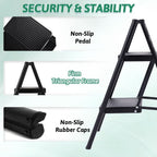 Folding Step Stool 2 Step Ladder Heavy Duty Stepladder for Home UAE - photo 2
