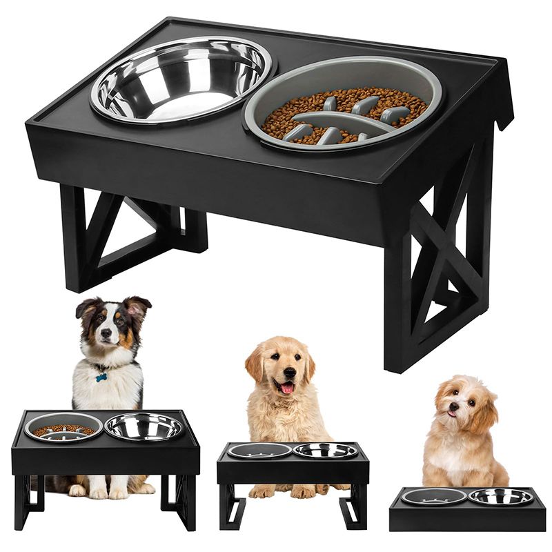 Elevated Dog Bowl Adjustable Height Raised Pet Feeder Stand for Cats - photo 1