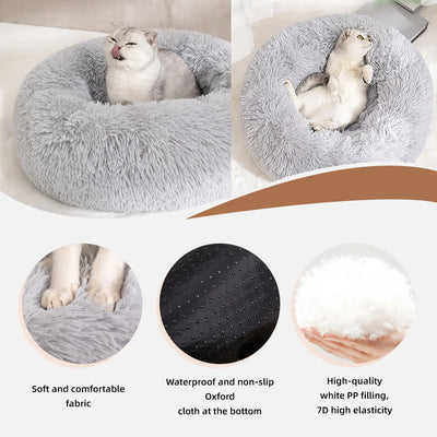 Calming Donut Dog Bed - Soft Removable Cover Bolster Cushion - photo 1