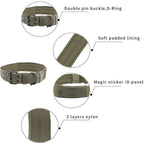 Dog Collar Adjustable Tactical Nylon with Traction Rope D-Ring - photo 2