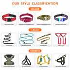 Dog Collar Adjustable Tactical Nylon with Traction Rope D-Ring - photo 4