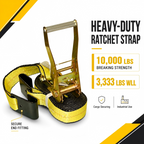 Wholesale Yellow Polyester 50mm Ratchet Tie Down Strap 10000 LBS - photo 3