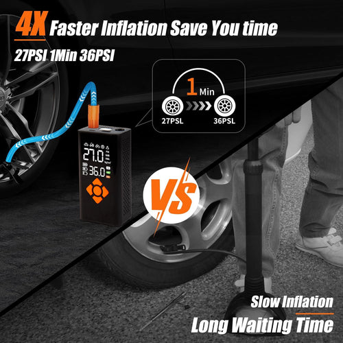 150 PSI Portable Car Tire Pump Digital Cordless Rechargeable - photo 2