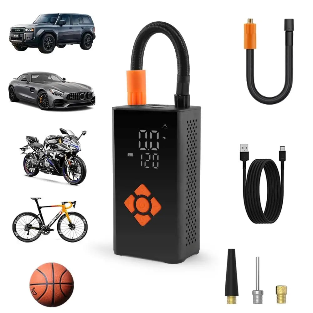 Portable Mini Battery Powered Car Air Pump Compressor Machine - photo 1