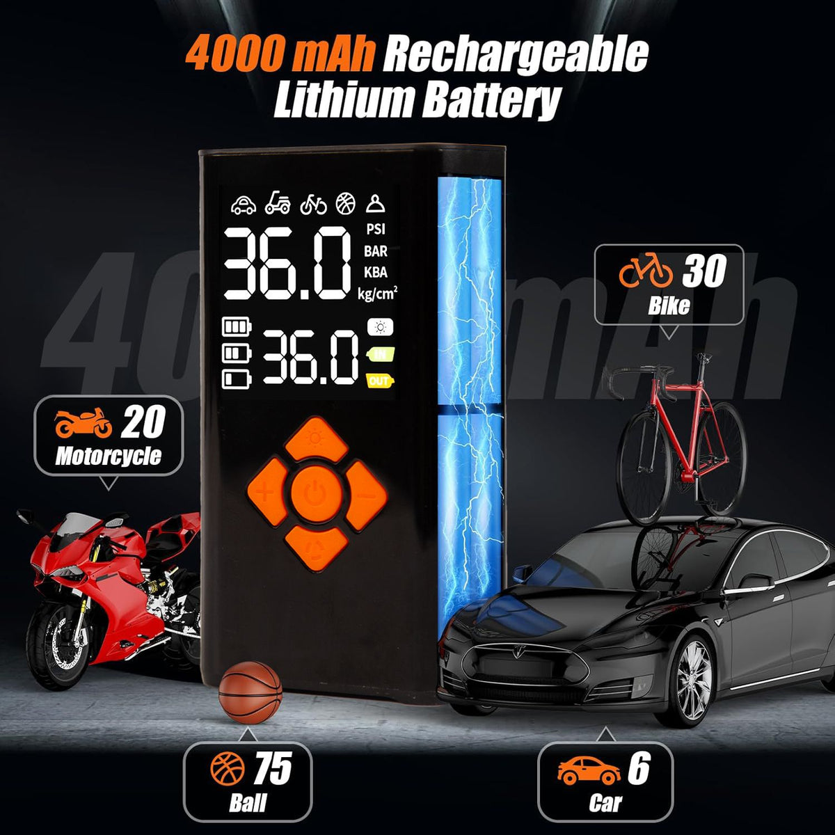 Portable Mini Battery Powered Car Air Pump Compressor Machine - photo 2