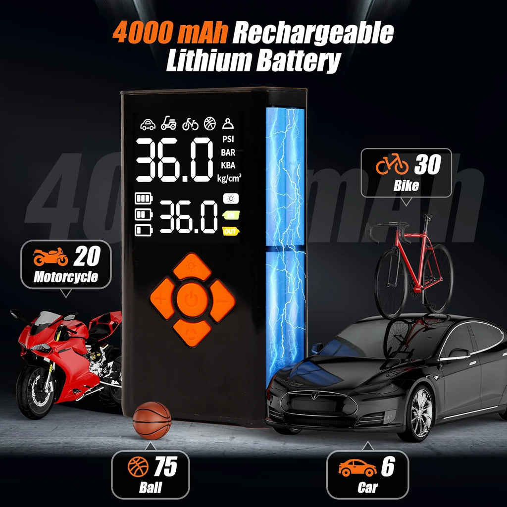 Portable Air Compressor Pump 150 PSI Digital Gauge Tire Inflator - photo 2