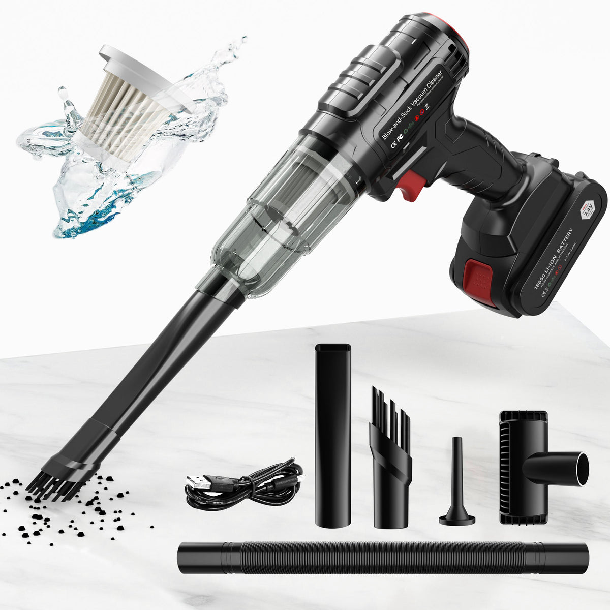 Cordless Car Vacuum Cleaner Portable Handheld Wet Dry Mini for Car - photo 4