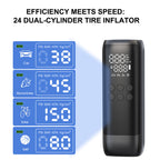 Portable Dual Cylinder Air Inflator 150PSI Car Tire Pump with LED - photo 3