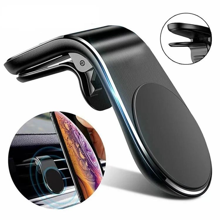 Magnetic Car Air Vent Phone Mount - Strong L Shaped Clip Holder - photo 1