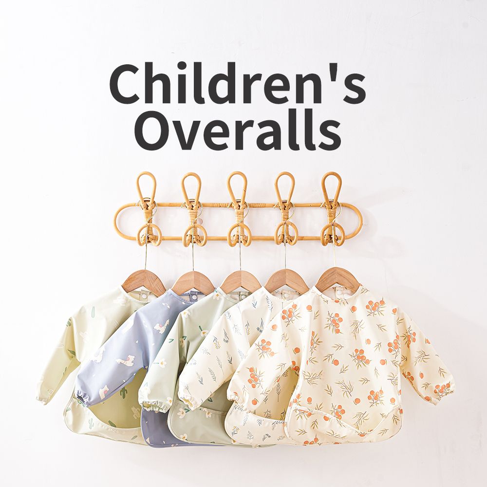 Long Sleeve Waterproof Baby Bibs with Pocket - Smocked Apron Style - photo 2