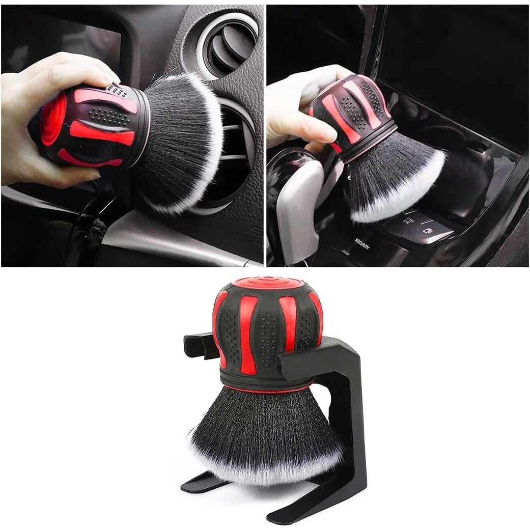 Ball Shaped Car Wheel Tire Cleaning Brush with Holder - Soft Bristles - photo 3