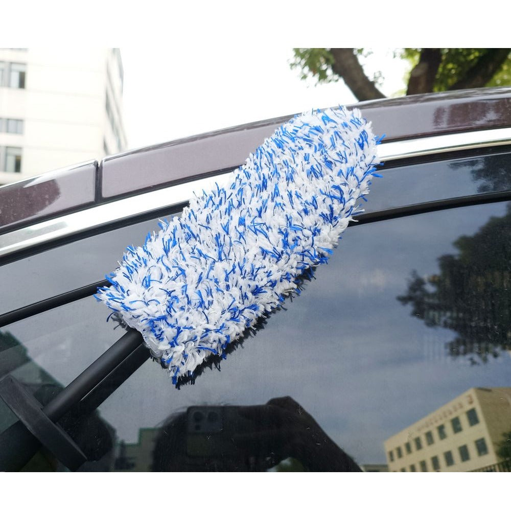 Car Wheel Cleaning Tire Brush with Long Reach Microfiber Head - photo 3