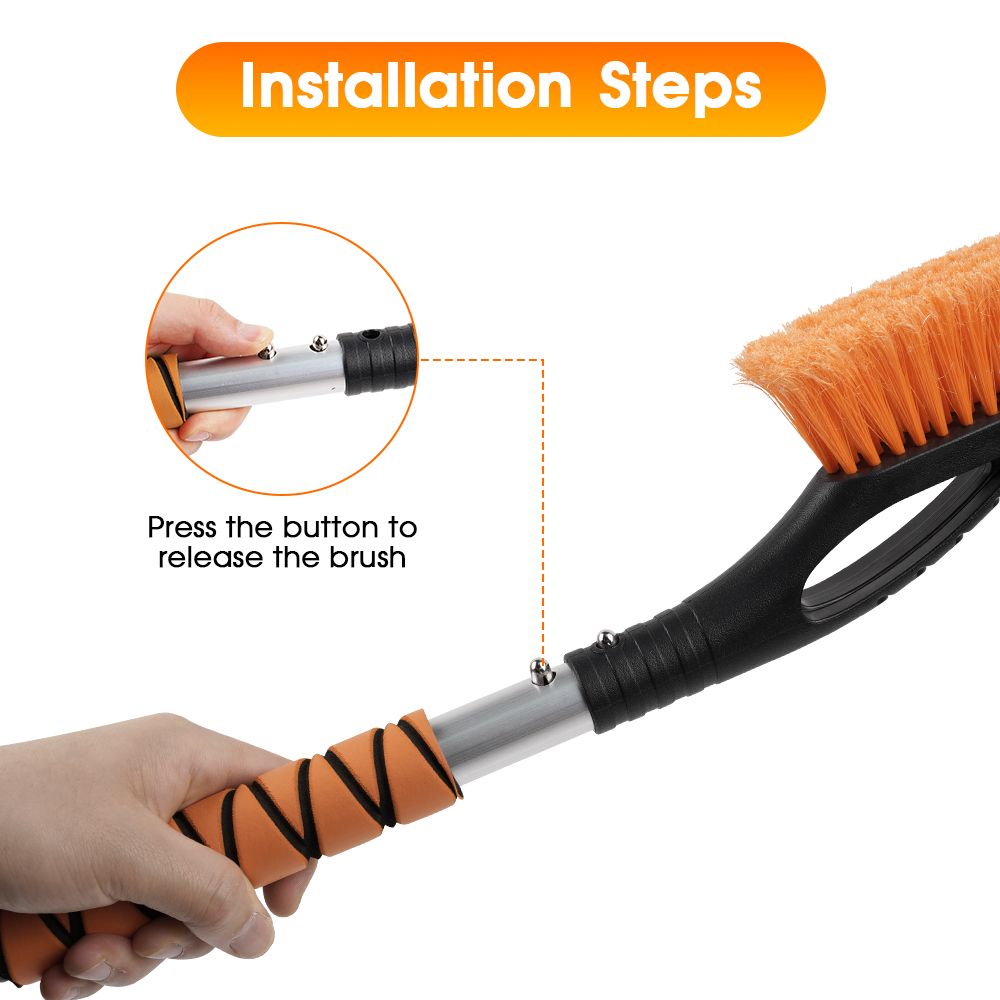 Snow Cleaning Brush with Ice Scraper for Car Wheels & Windows - photo 4
