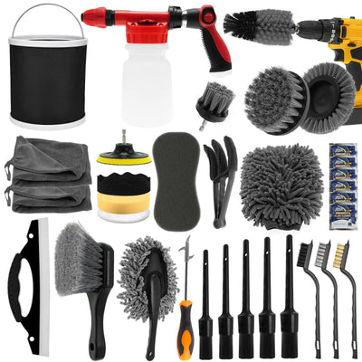 Detailing Brush Set 33 Pcs Car Cleaning Kit with Drill Attachments - photo 1